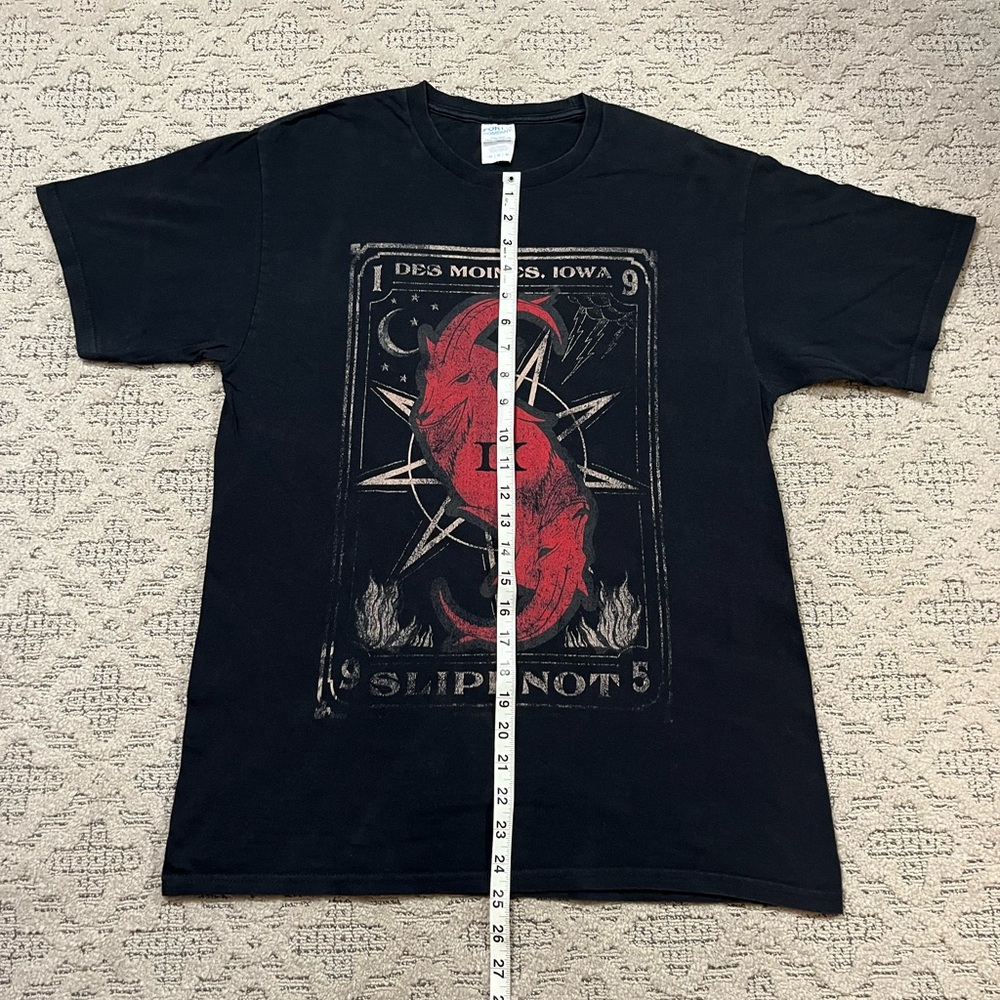 🎸 '19 Slipknot Band 1995 Des Moines Iowa Minotaur Devil 2 Side Red Black Tee - Picture 6 of 13